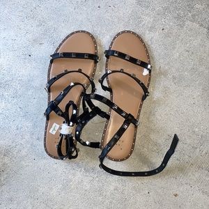 A new day rock stud black strappy sandals by size 8 new
